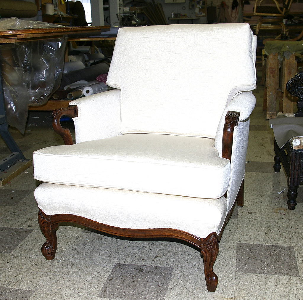 Classy chair reupholsteryafter She chose a very delicate… Flickr