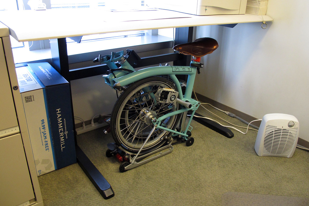 Brompton Folded in my Office Fully folded Brompton bike in… Flickr