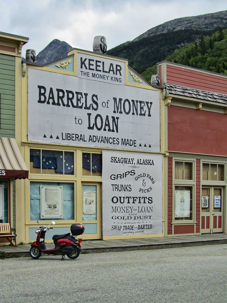 Skagway Barrels of Money Storefront advertising Barrels of… Flickr