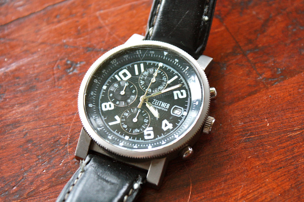 Zeitner mens chronograph watch Pic 1 (face) Good conditi… Flickr
