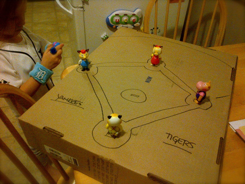 Cardboard baseball game Brian DeWagner Flickr