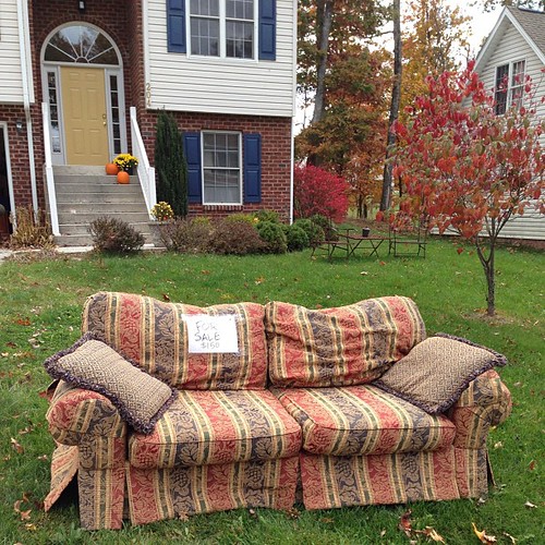 Couch for sale! It blends into the fall day. Camo couch. Flickr