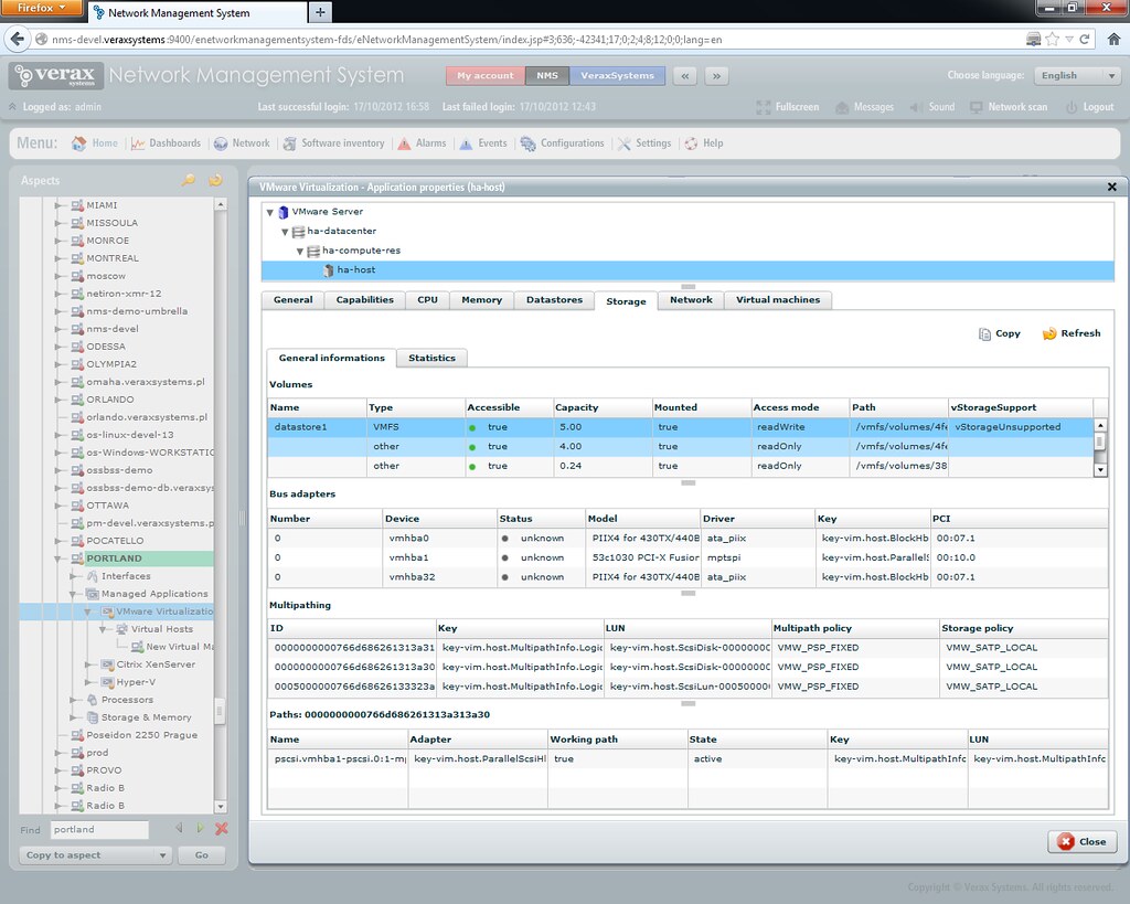Verax NMS VMware plugin host storage view Verax Systems Flickr