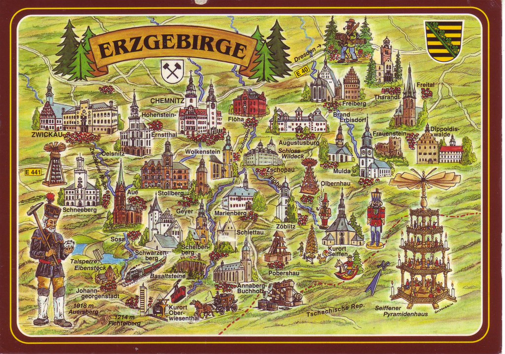 Erzgebirge Map, (German Part), Sachsen, Germany sent by Ka… Flickr
