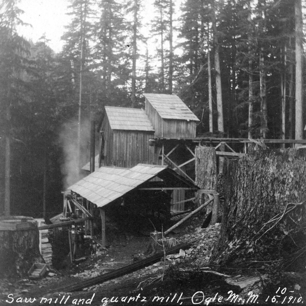Saw mill and quartz mill Ogle Mountain Mine Clackamas County