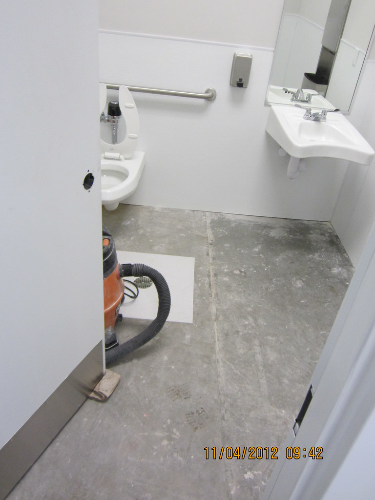 nut free trucker's bathroom no door handle Aaron Spiwak Flickr