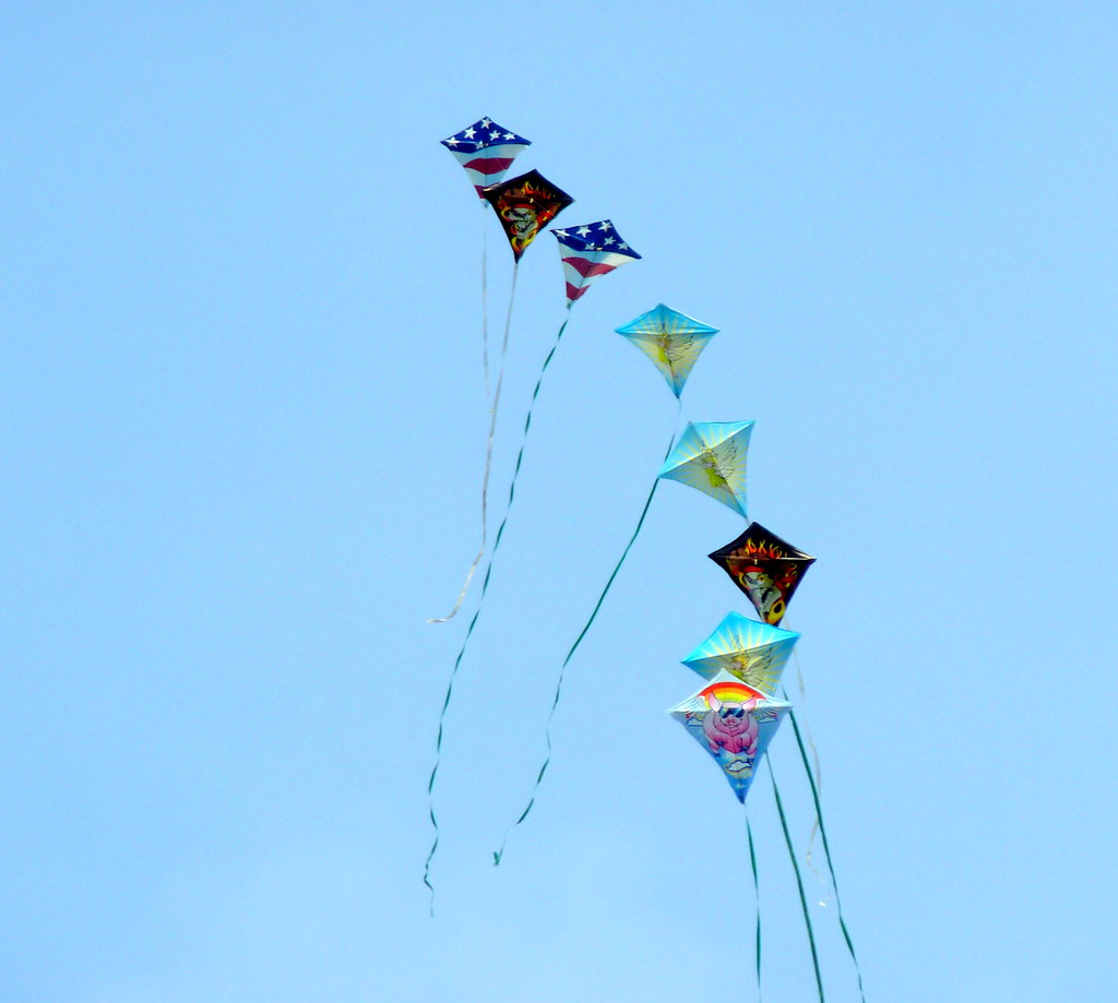 Kite flying near home. Even the kites are lining up for Ch… Flickr