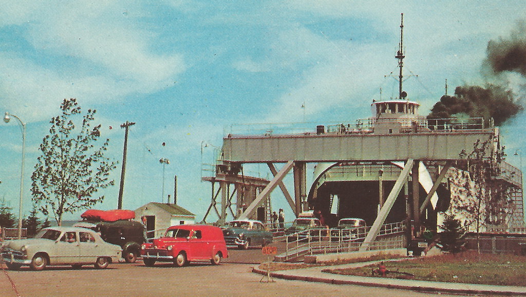 UP Mackinaw St Ignace MI State Car & Rail Ferry Docks 1940… Flickr