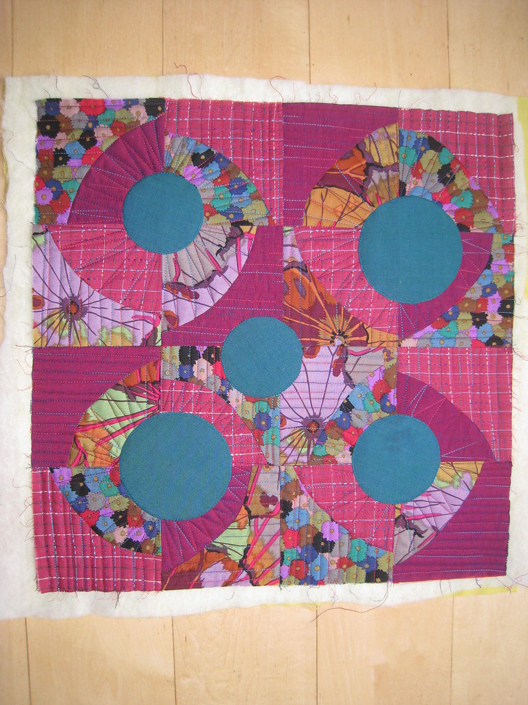 Pieced curve cushion made at the Mevegissey weekend Flickr