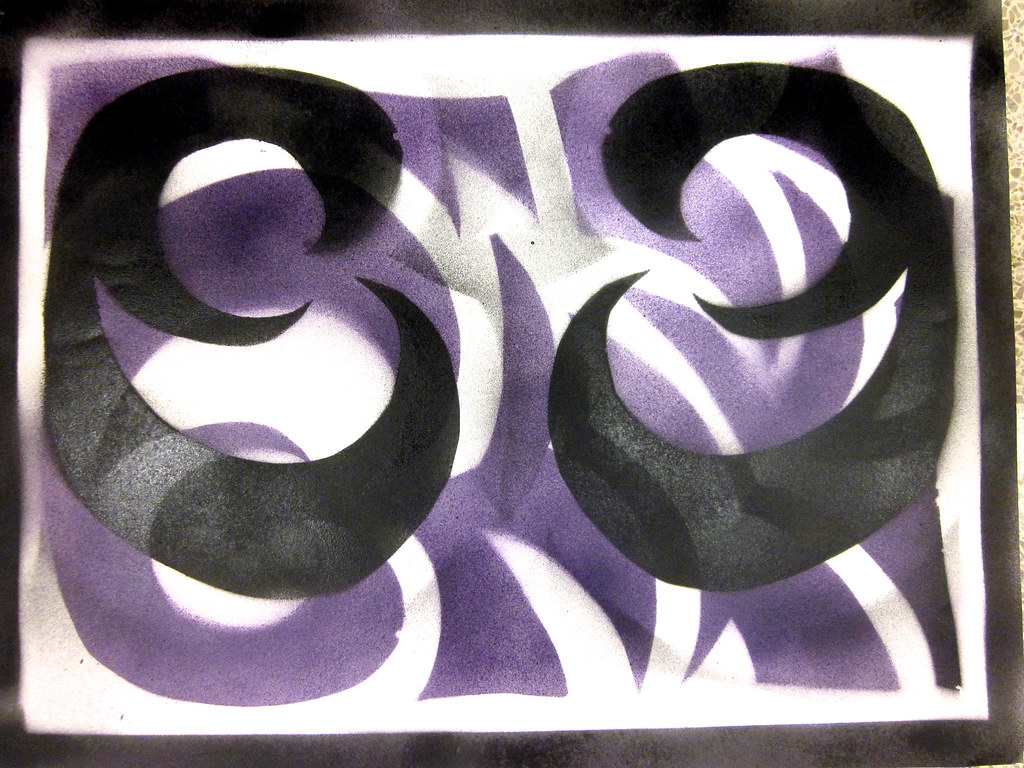 Spray paint, paper Graphical design study Grace Ann Flacke Flickr