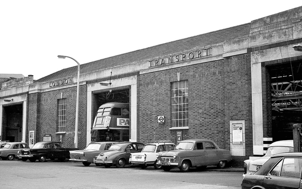London Transport Sutton (A)Garage in 1967. (c)M.ber. Flickr