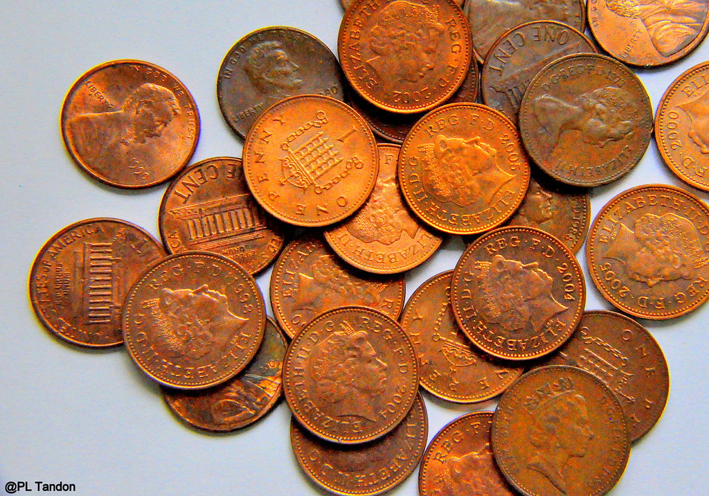 Penny and Cent coins Old Pennies and cents of different pe… Flickr