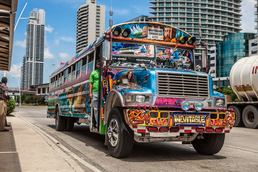 A "red devil" bus in Panama City A "red devil" bus in Pana… Flickr