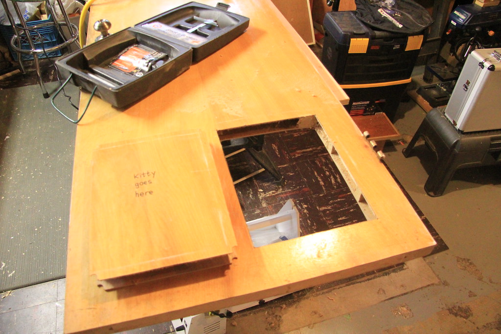 Kitty door cut out with jigsaw JD and Beastlet Flickr