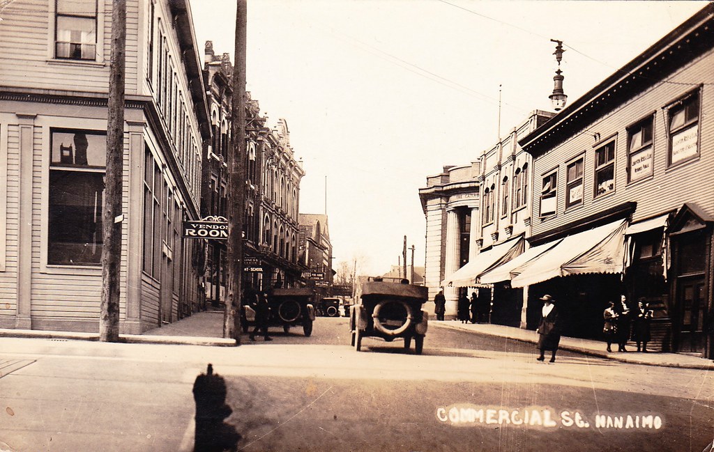 Postcard Commercial Street, Nanaimo, BC, c. Late1910s Flickr