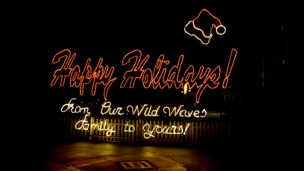 Wild Waves Holiday with Lights Entrance Our local theme pa… Flickr