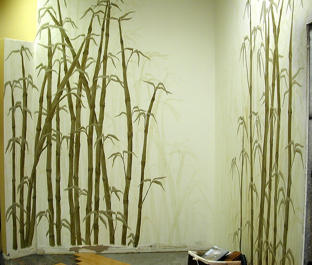 "Bamboo Wall" Painting I did for an interior decorator's d… Flickr