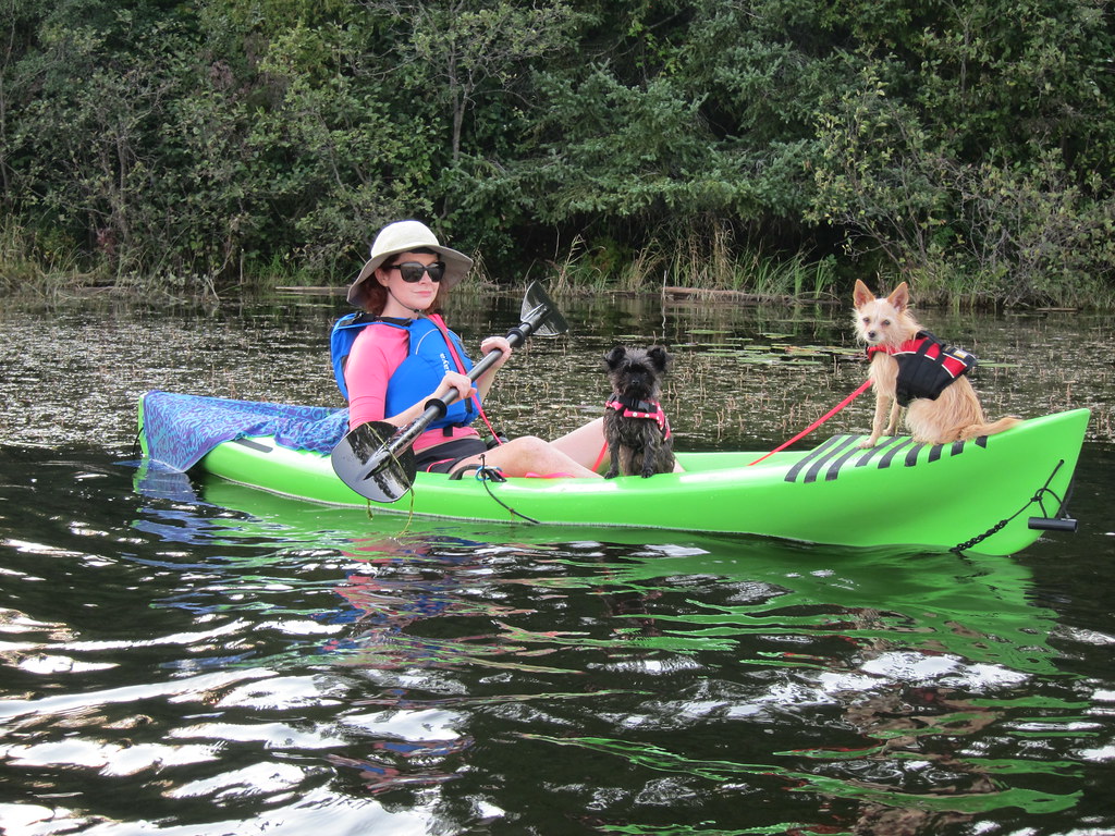Krista and Dogs on Kayak. On Indian River near Hope Mill Flickr