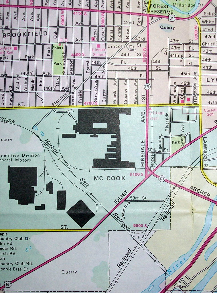 Chicago Brookfield area IL 1992 Map by American Maps / C… Flickr