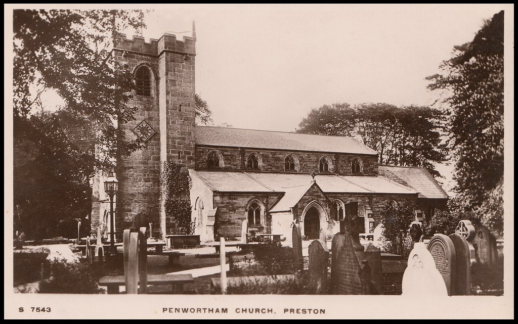 Penwortham Church, Preston. Sepia postcard, Kingsway Real … Flickr