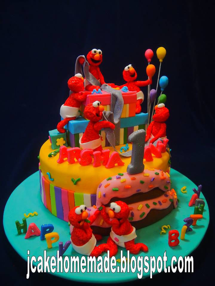 Baby Elmo birthday cake Happy 1st birthday Arsha Ann.b Tha… Flickr