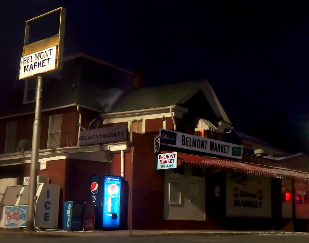Belmont Market at night (Charlottesville, VA) Belmont is a… Flickr