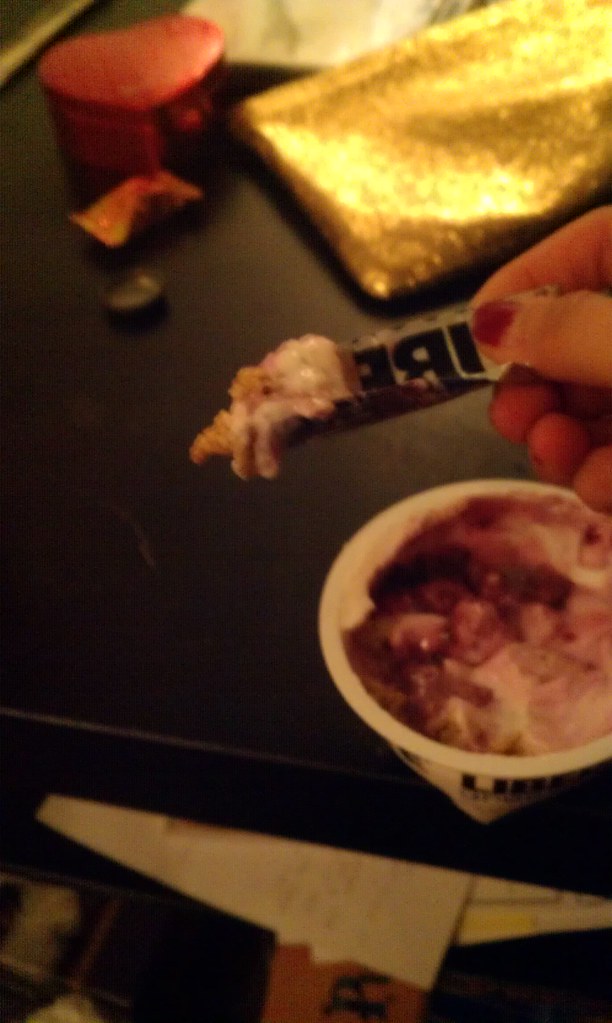 Yogurt Lid as a Spoon Every once in a while one finds them… Flickr