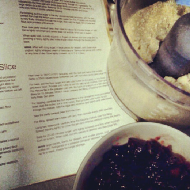 Baking is my happy place Making a slice. Penny Dugmore Flickr