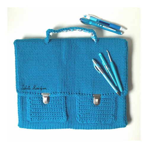 Cartable au tricotin géant et crochet Isabelle