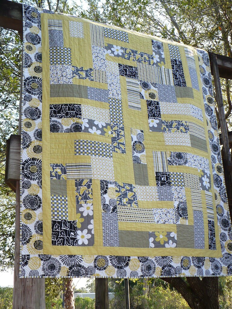 front Gray and yellow quilt Austin Blues by Amelie Design??? Flickr