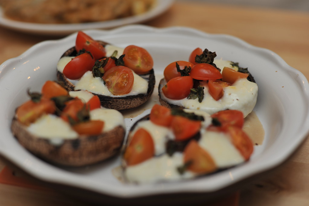 Grilled Portobello Mushrooms with Tomatoes and Mozzarella Flickr