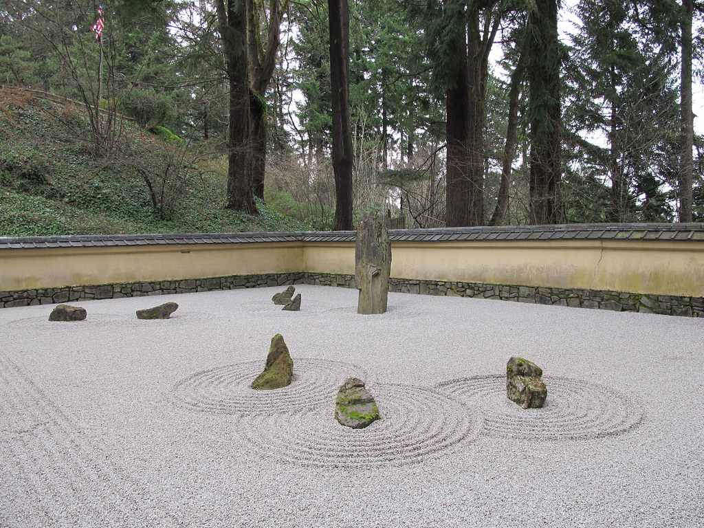 Sand and Stone Garden In the Japanese Garden in Portland's… Flickr