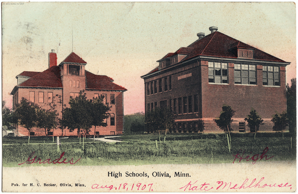Olivia, Minnesota High School The county seat of Renvill… Flickr