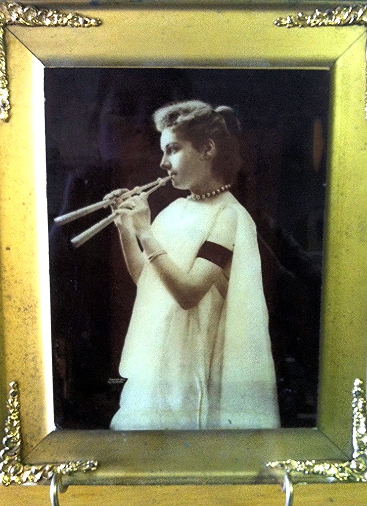 "The Flute Player," on glass, with original frame. By Rand… Flickr