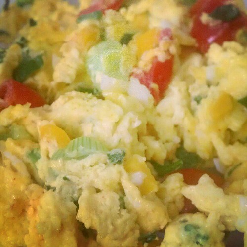 Duck eggs scrambled with grape tomatoes... Duck eggs scram… Flickr