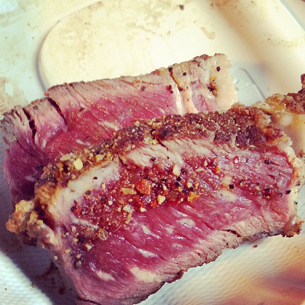 Mmm leftover ribeye steak from cutsteakhouse. Mrs Hix Flickr