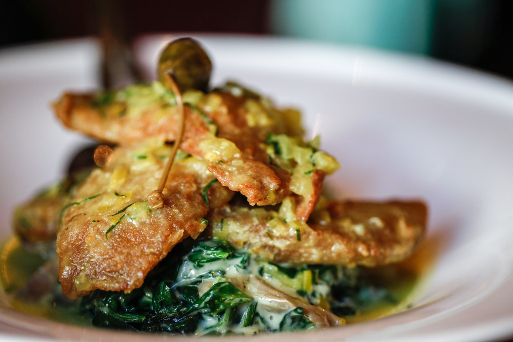 Seitan Piccata (at Candle 79) creamed spinach, grilled pot… Flickr