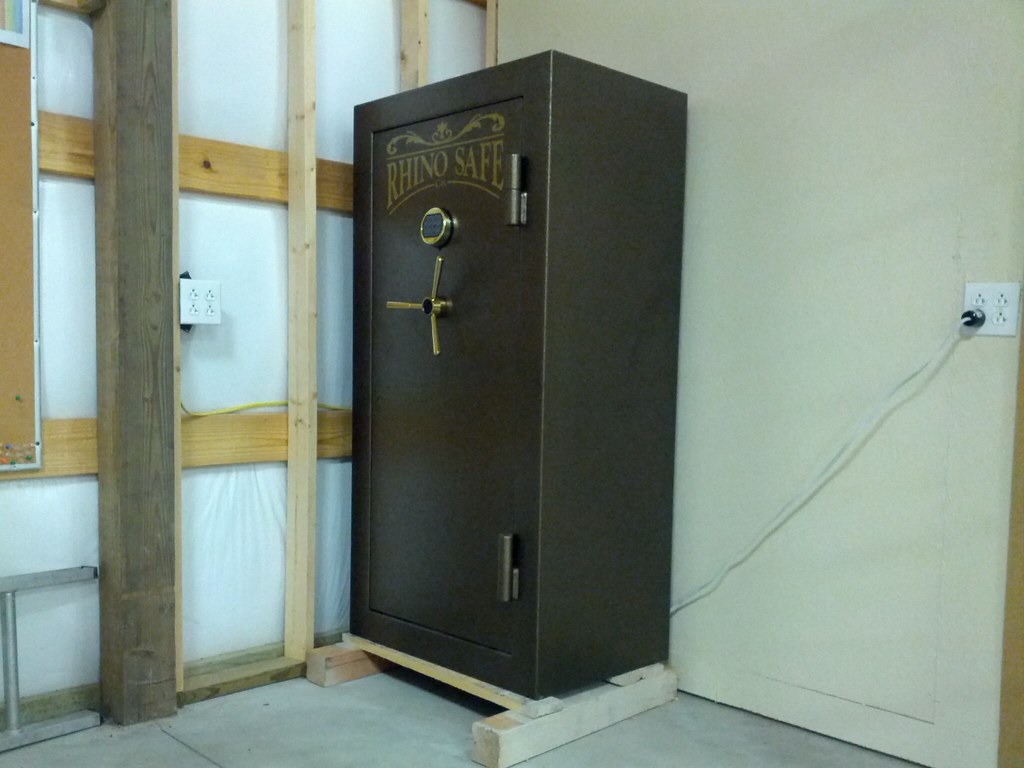 After dinner we installed the gun safe in the shop. Flickr