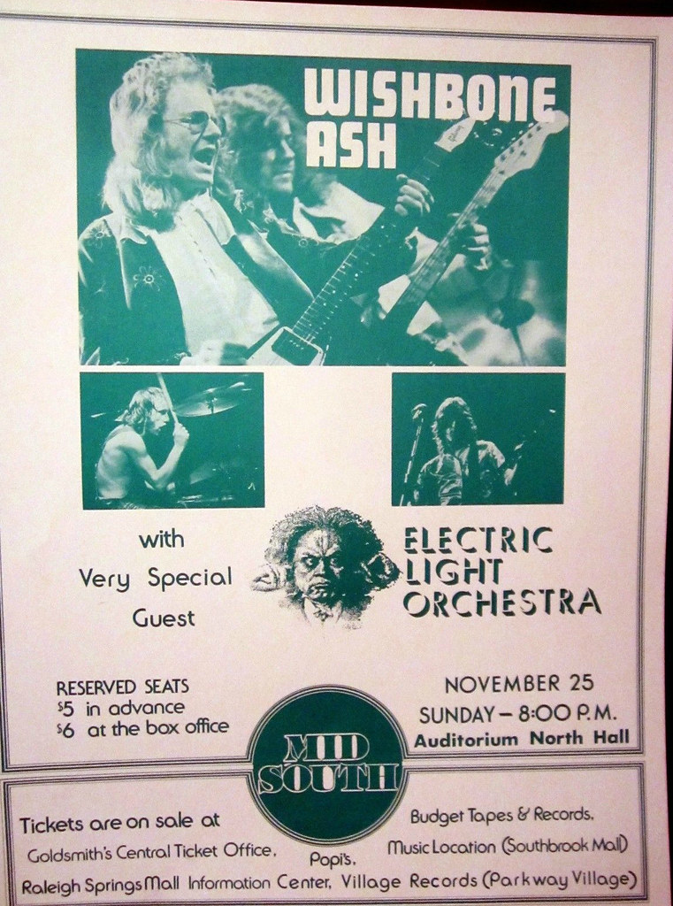 1970s Wishbone Ash with Electric Light Orchestra concert p… Flickr