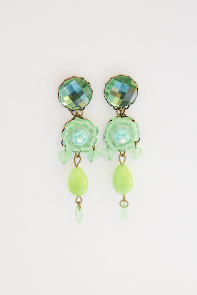 Green mint summer earrings, green mint earrings, party ear… Flickr