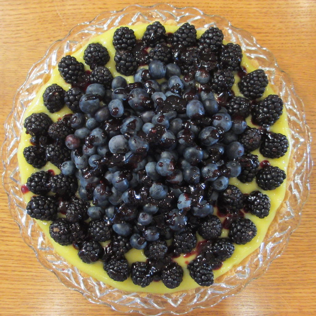 Lime curd tart with blackberries & blueberries squared c… Flickr