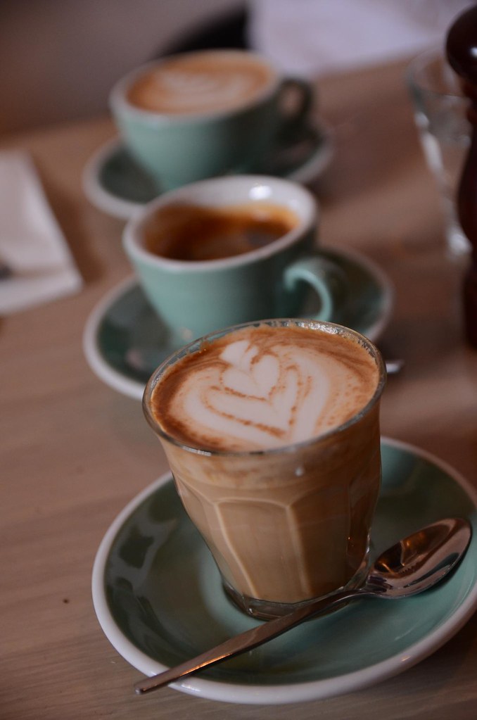 Caffe latte, long black, flat white coffees Prospect Esp… Flickr