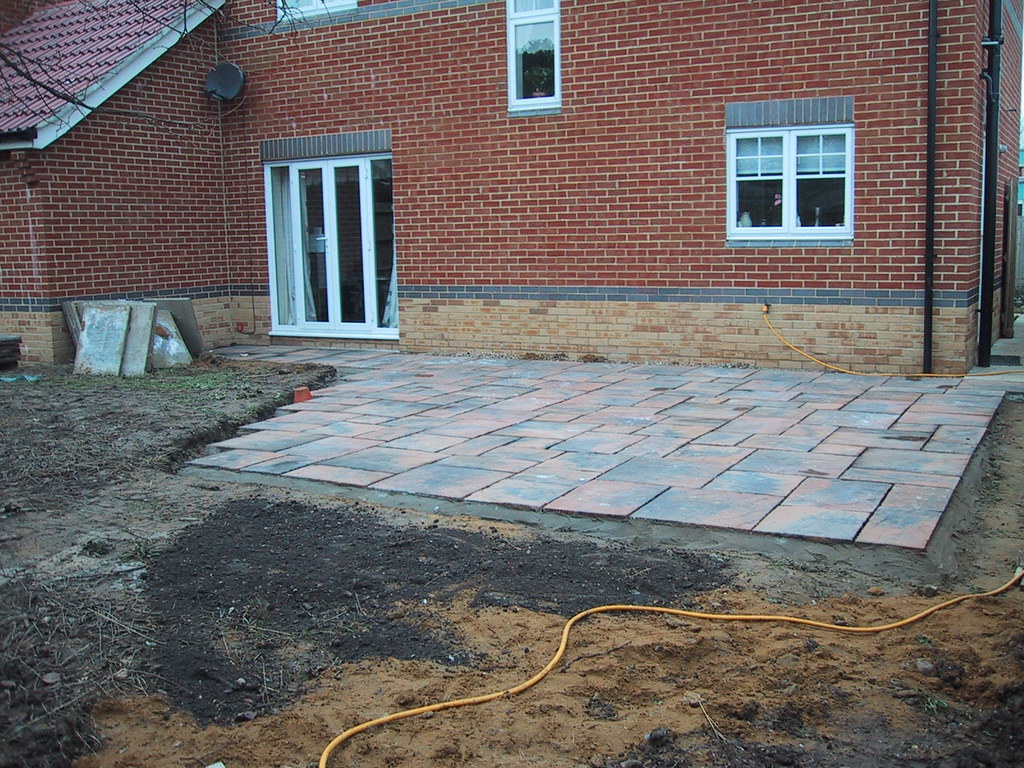 View towards the house of the newly laid patio and paths Flickr