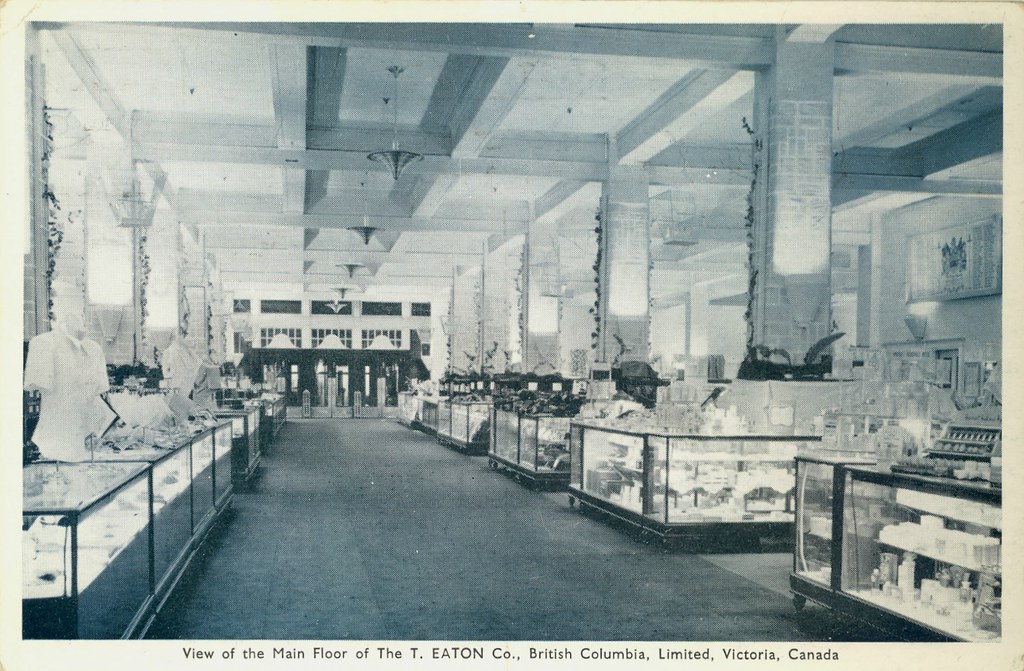 Postcard Eaton's Store Interior, Victoria, BC, c.1948 Flickr