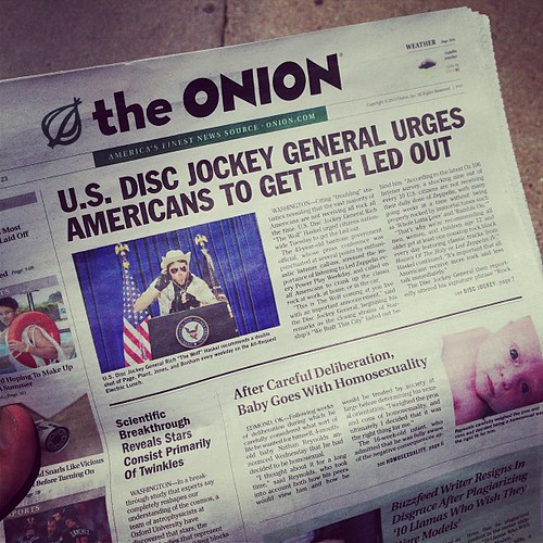 The Onion. Newspaper. Steve Garfield Flickr