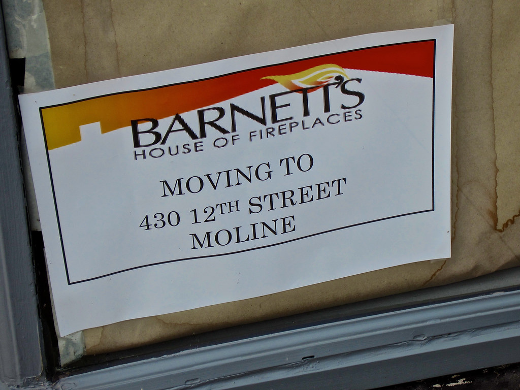 Fireplaces, Moline, IL Sign in the window of the… Flickr