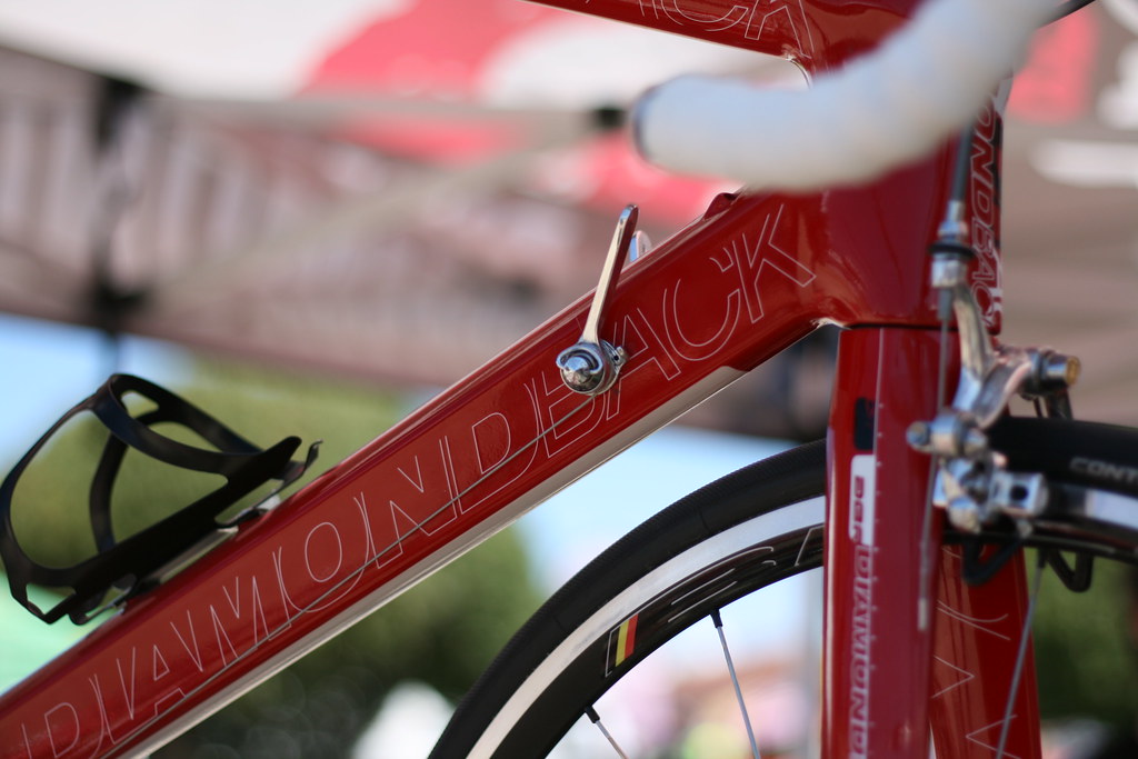 Downtube shifters on a modern carbon road bike Diamondback… Flickr