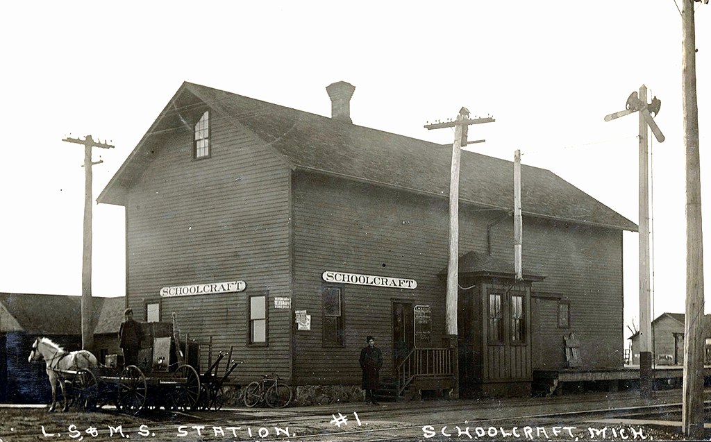 L S & M S Station, Schoolcraft, Michigan, rppc. postmarked… Flickr