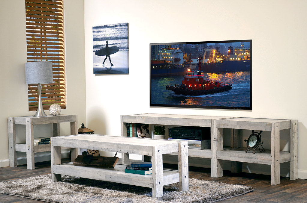 Gray Coastal Beach House TV Stand Console presEARTH Dr… Flickr
