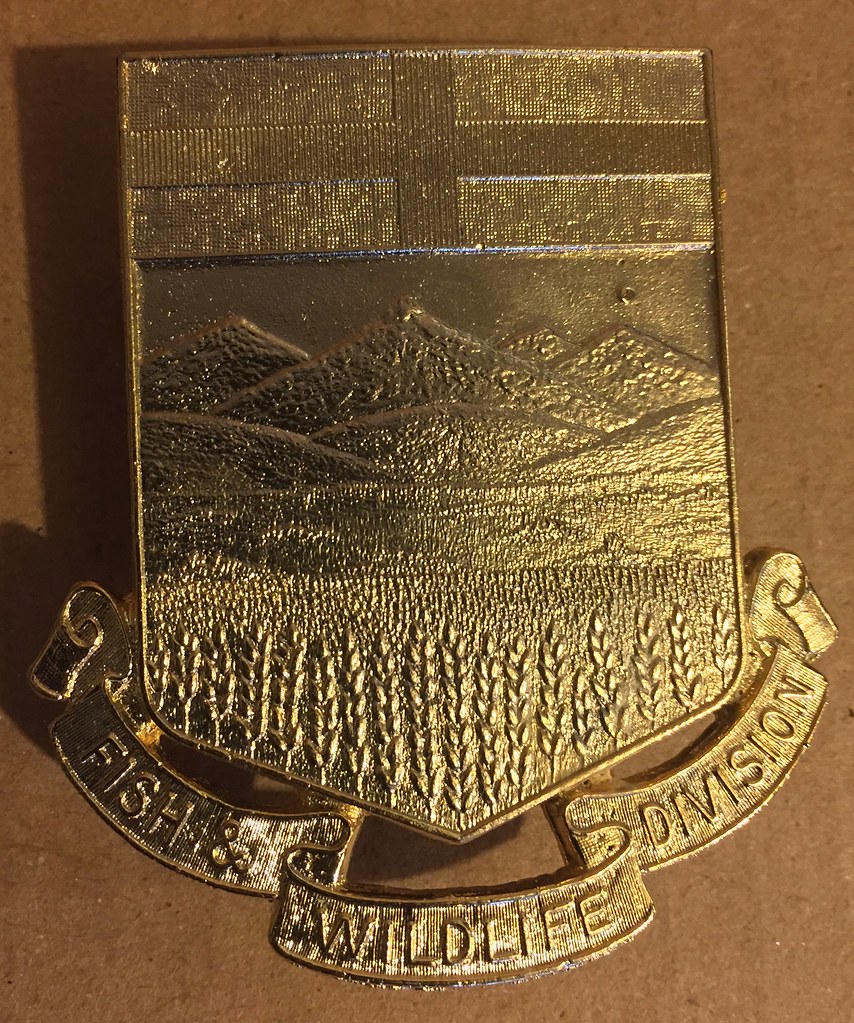 ALBERTA FISH and WILDLIFE, SCEWBACK BADGE a photo on Flickriver